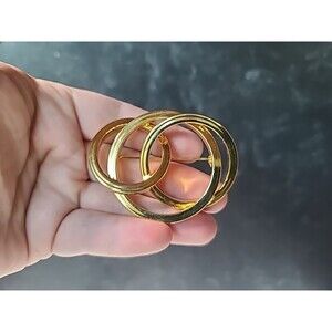 Abstract Gold Tone Metal Brooch Vintage Costume Jewelry